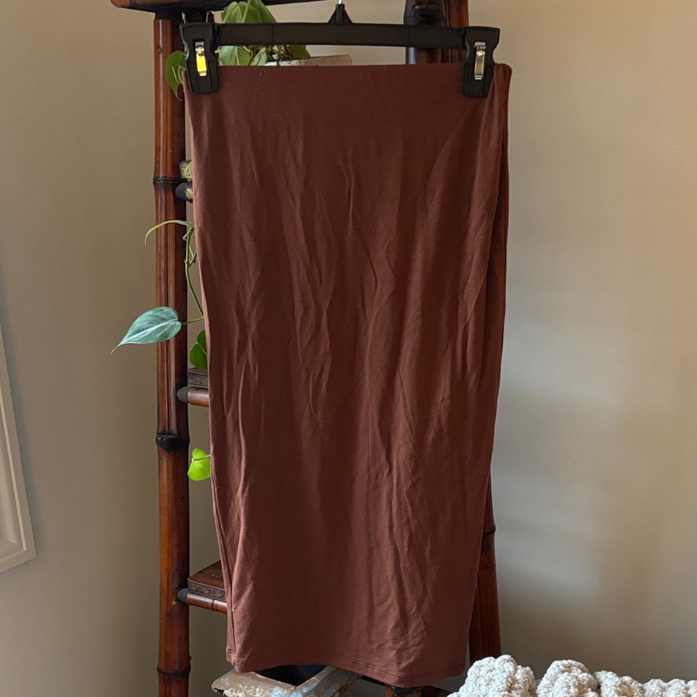 Forever 21 Brown Pencil Midi Skirt